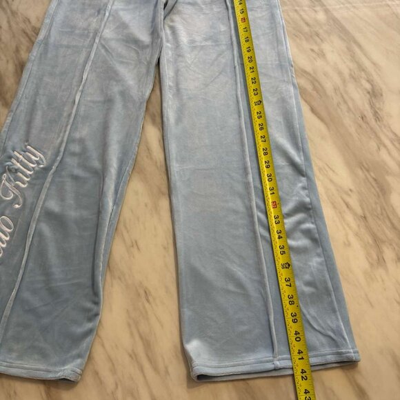 NEW! ANGEL HELLO KITTY FOREVER 21 Velvet Blue Sweatpants Size S DISCONTINUED Bow - Picture 11 of 12